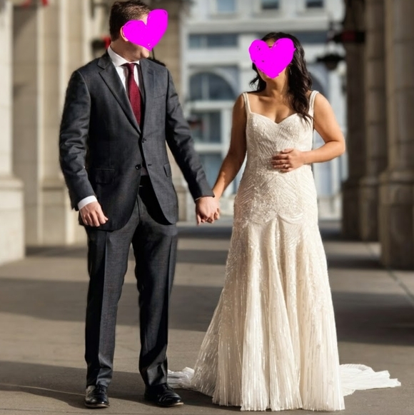 GENUINE ZuhaIr Murad Sequined Wedding Dress - Picture 2 of 7